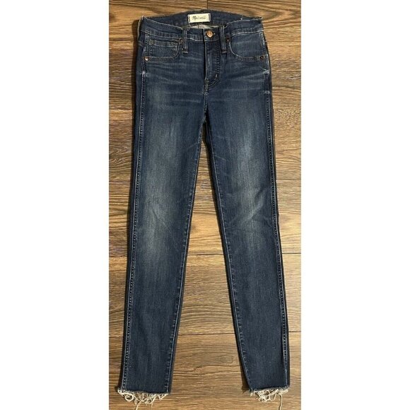 Madewell 9” Skinny Stretch High Rise Jeans Size 25 Petite Raw Hem‎ - Picture 3 of 8